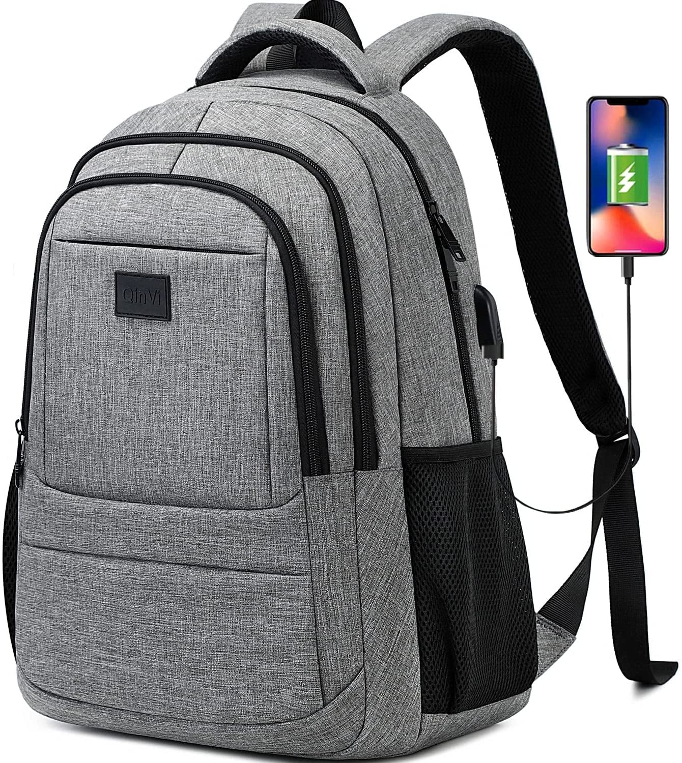 Travel Laptop Backpack Waterproof with USB Charging Port Business Backpacks College School Slim Durable anti Theft Computer Bag Gifts for Youth Men & Women Fits 15.6Inch Notebook