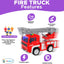 Fire Truck Toy with Lights, Sounds, Sirens, Extendable Ladder, Powerful Friction Wheels, 5 Firemen, Firefighter Figures - Red Mini Firetruck Engine for Toddlers, Kids, Boys, Girls Ages 3-7