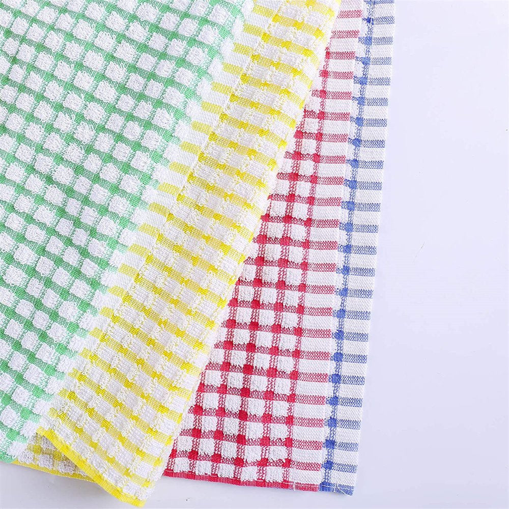 Kitchen Dishcloth Set, 12"X12" 12-Pack, Pure Cotton Cleaning Dish Towel, Highly Absorbent (Mix Color)