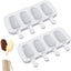 Popsicle Molds Set of 2, Ice Pop Molds Silicone 4 Cavities Ice Cream Mold Oval Cake Pop Mold with 50 Wooden Sticks for DIY Popsicle, Clear