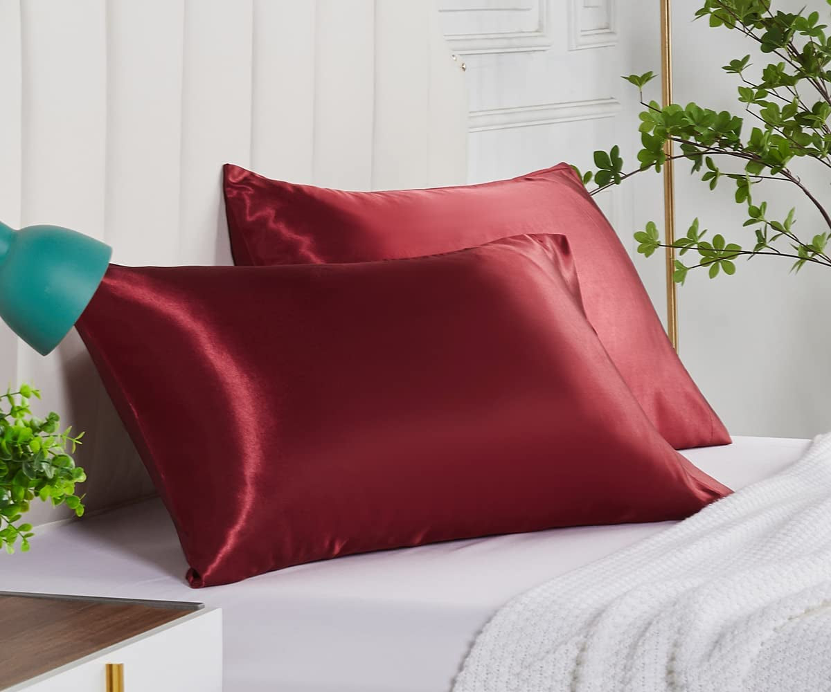 2 Pack Satin Silk Pillowcases for Hair and Skin