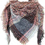 Womens Warm Scarf Triangle Shawls Winter Scarves Stripe Plaid Fichu Rough Surface