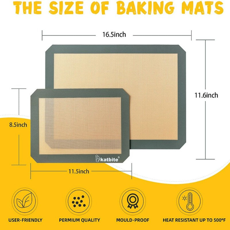 3 Pieces Silicone Baking Mat Set 11.6 in X 16.5 in Reusable & Nonstick Bakeware Liners 
