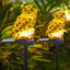  2 Pack Owl Solar Lights Outdoor Garden,IP67 Waterproof Warm White LED Solar Stake Lights for Garden, Patio, Yard, Lawn, Walkway Decoration(White)