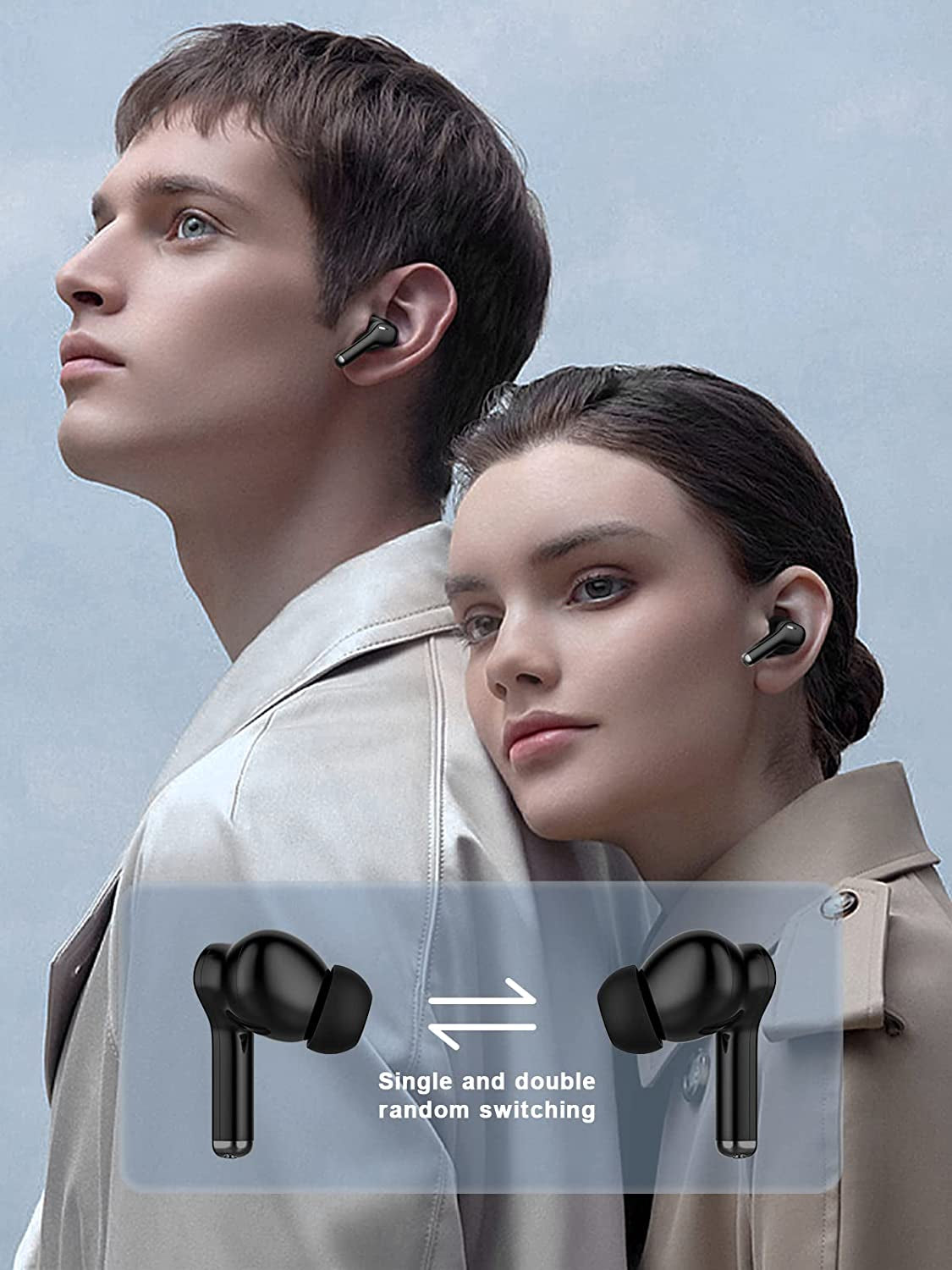 True Wireless Earbuds, Bluetooth 5.2 Wireless Headphones with Environmental Noise Cancellation, Clear Call with 4 Microphones in Ear Earbuds, 3D Stereo Sound, LED Power Display Earphones, Green