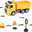 Construction Truck Toys with Street Signs, Friction Powered Dump Truck Toy with Sound & Light, Construction Toy Vehicle, Toy Trucks for Boys Age 2,3,4,5