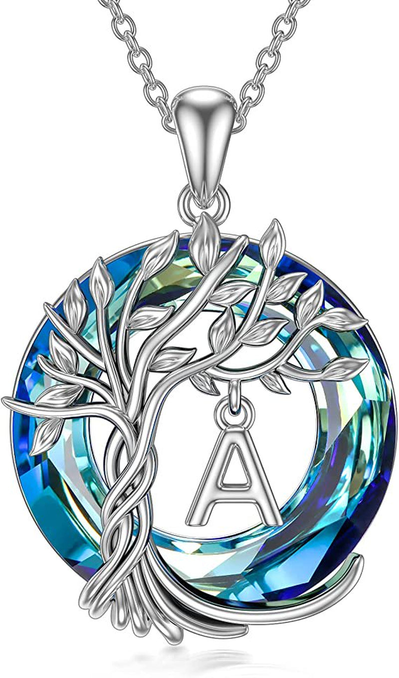 Tree of Life Necklace for Women with Initial Letter