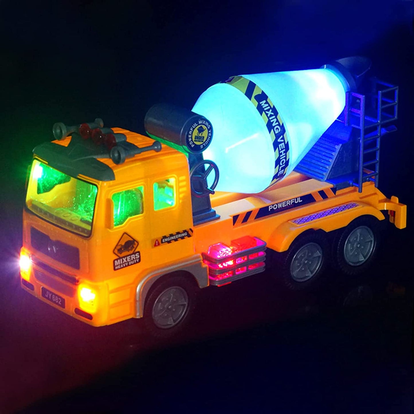 4D Lights up Trucks Toys for 3 4 5 6 Year Old Boys Girls,Toddler Toys Electric Fire Truck with Bright Flashing Lights and Sounds,Bump&Go Car Toy for Imaginative Play(Fire Truck)