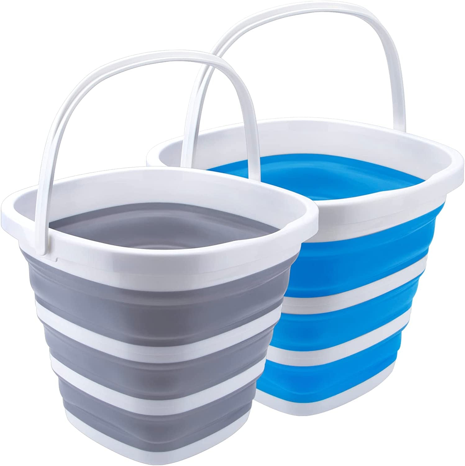 2 Pack Collapsible Plastic Bucket 