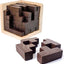 Wooden Brain Teaser Puzzle Cube Wooden Puzzles T-Shaped Jigsaw Logic Puzzle Educational Toy for Kids and Adults