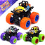 Monster Trucks Toys for Boys - Friction Powered 3-Pack Mini Push and Go Car Truck Playset for Boys Girls Toddler Aged 3 4 5 Year Old Gifts for Kids Birthday Christmas (Purple, Red, Orange, 3-Pack)