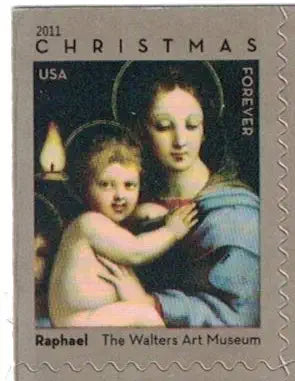 USPS Christmas Madonna of the Candelabra by Raphael 2011 Forever Stamps - Booklet of 20 Postage Stamps