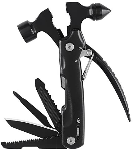 Hammer Multitool, 12 in 1 Survival Gear Mini Hammer Set, Utility Tools Gift for Men / Dad / Him, Cool & Unique Multi Tool Hammer for Outdoor Camping Hunting Hiking, Tactical Hammer