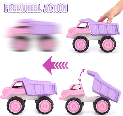 Big Plastic Dump Truck in Pink Color for Toddlers and Girls | Large Tilting Dump Bed Lorry | Free Play Toy Vehicle Indoors and Outdoors Imaginative Play