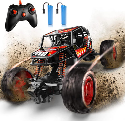 DE66 Rc Cars for Kids 2WD Remote Control Car 2 Batteries Alloy Monster Trucks 60Mins Play Time 175 FT Control Distance Electric Toy Off-Road Crawler Gift for Boys and Girls.