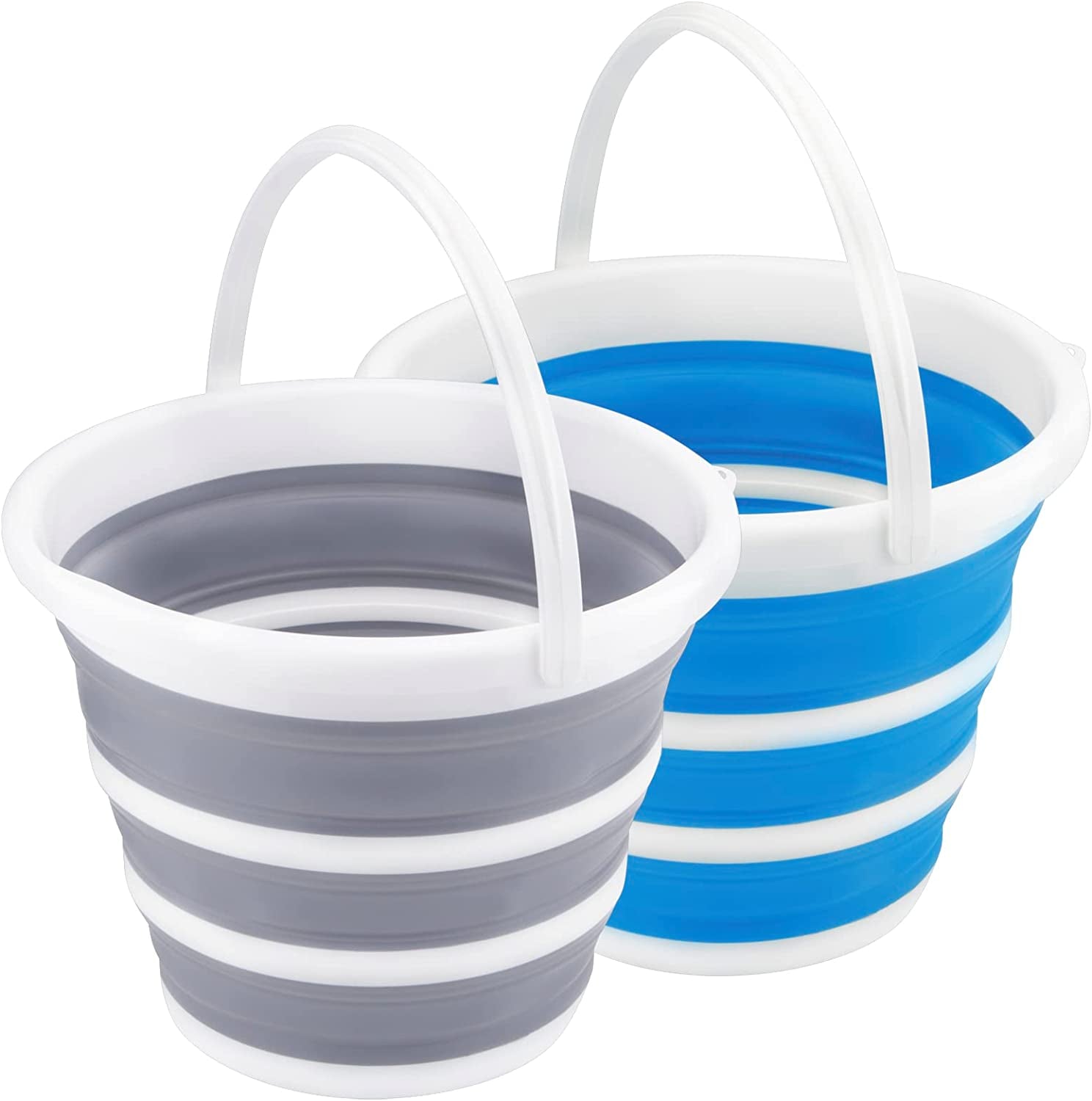 2 Pack Collapsible Plastic Bucket 