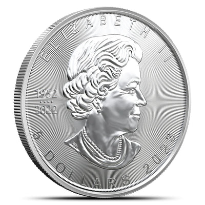 1 Oz Canadian Fine Silver Elizabeth II Maple Leaf Coin BU