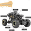 1:16 Scale All Terrain Off Road Monster Truck 4WD with 2.4 Ghz Remote Control, 2 Batteries