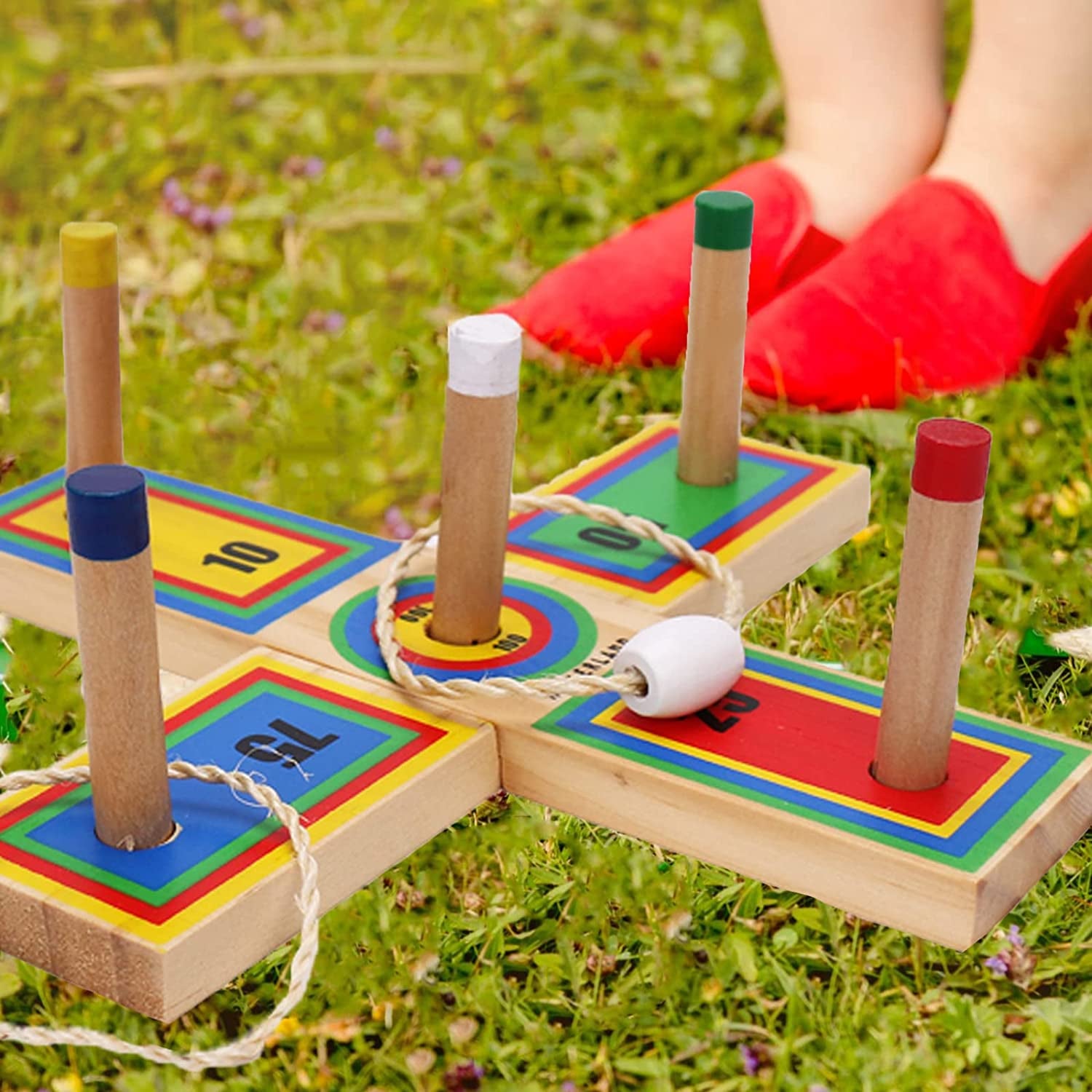 Ring Toss Game for Kids, Families Parent-Child Lawn Game Set, Backyard Games Adult and Family Outdoor Games 