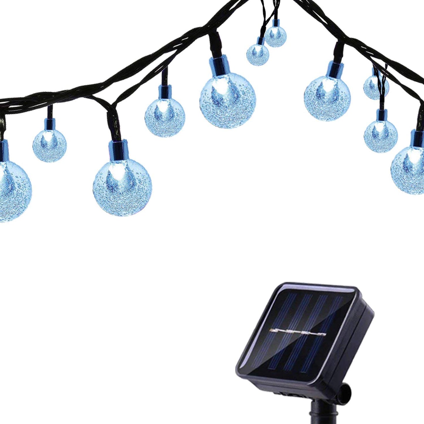 Solar Garden Lights, Outdoor String Lights with Balls, Waterproof 6m 30 LED 8 Twinkling Modes