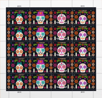 USPS Day of The Dead 2021 Forever Stamps - Sheet of 20 Postage Stamps