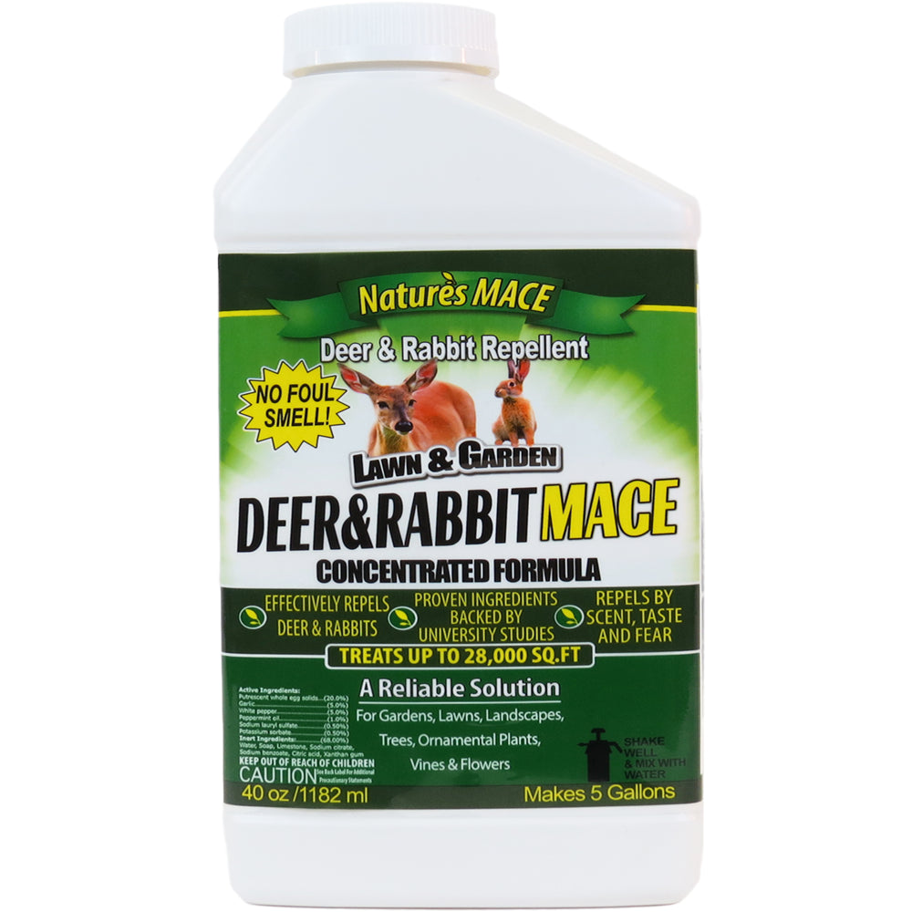 Nature'S MACE Deer and Rabbit MACE | 40 Oz. Concentrate | Deer and Rabbit Repellent | Makes 5 Gallons, Treats 28,000 Sq.Ft