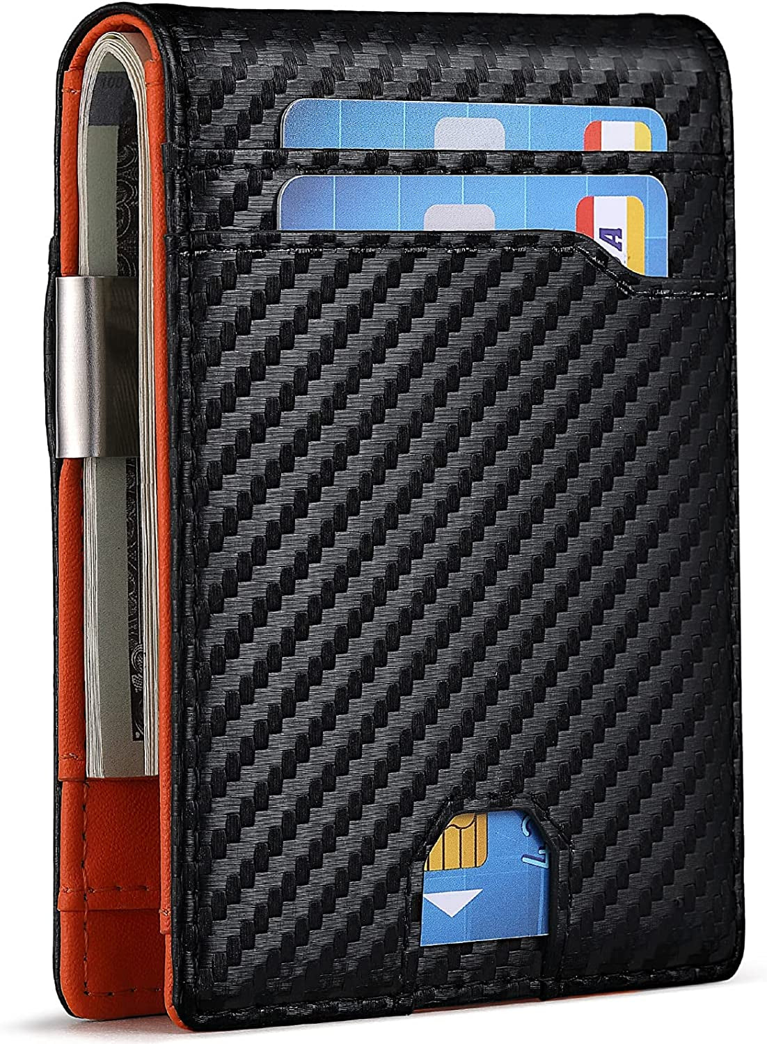  Mens Wallet with Airtag Slot and Money Clip 