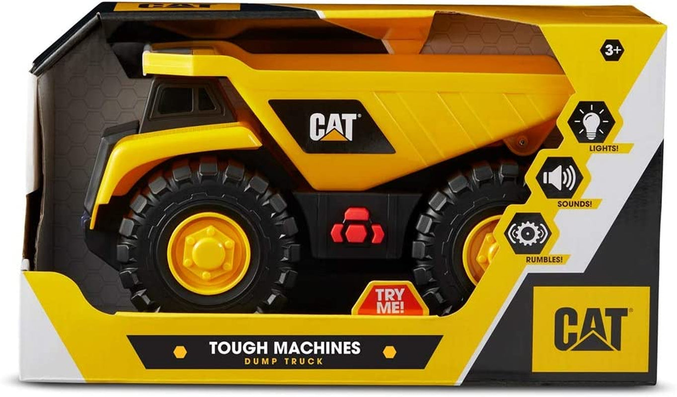 Cat Construction Tough Machines Toy Dump Truck with Lights & Sounds, Yellow