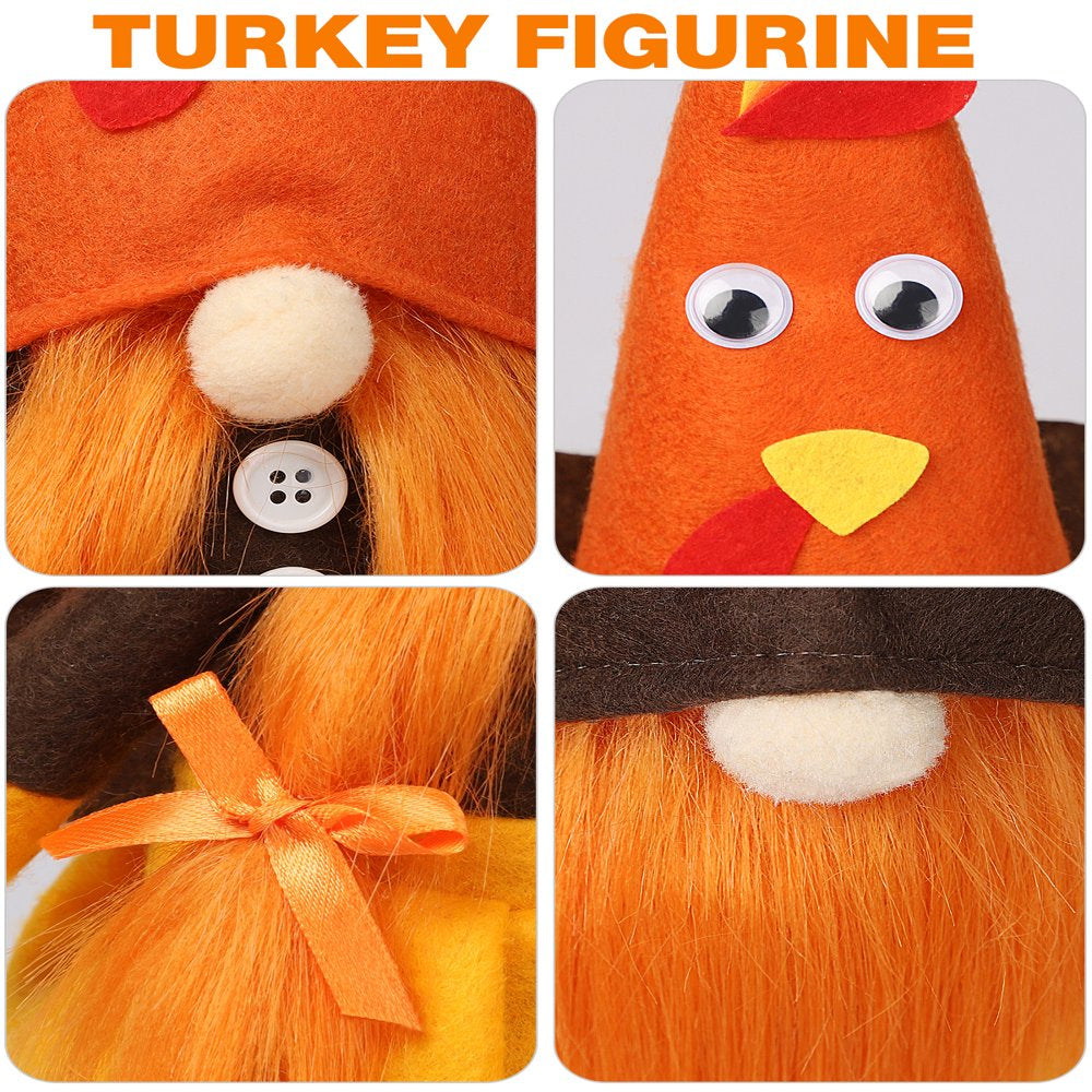 Fall Thanksgiving Decorations, 2 Pack Handmade Fall Turkey Swedish Gnomes, Fall Table Decor Gnomes for Home Farmhouse Indoor, Fall Decoration Autumn Decor Thanksgiving Gifts