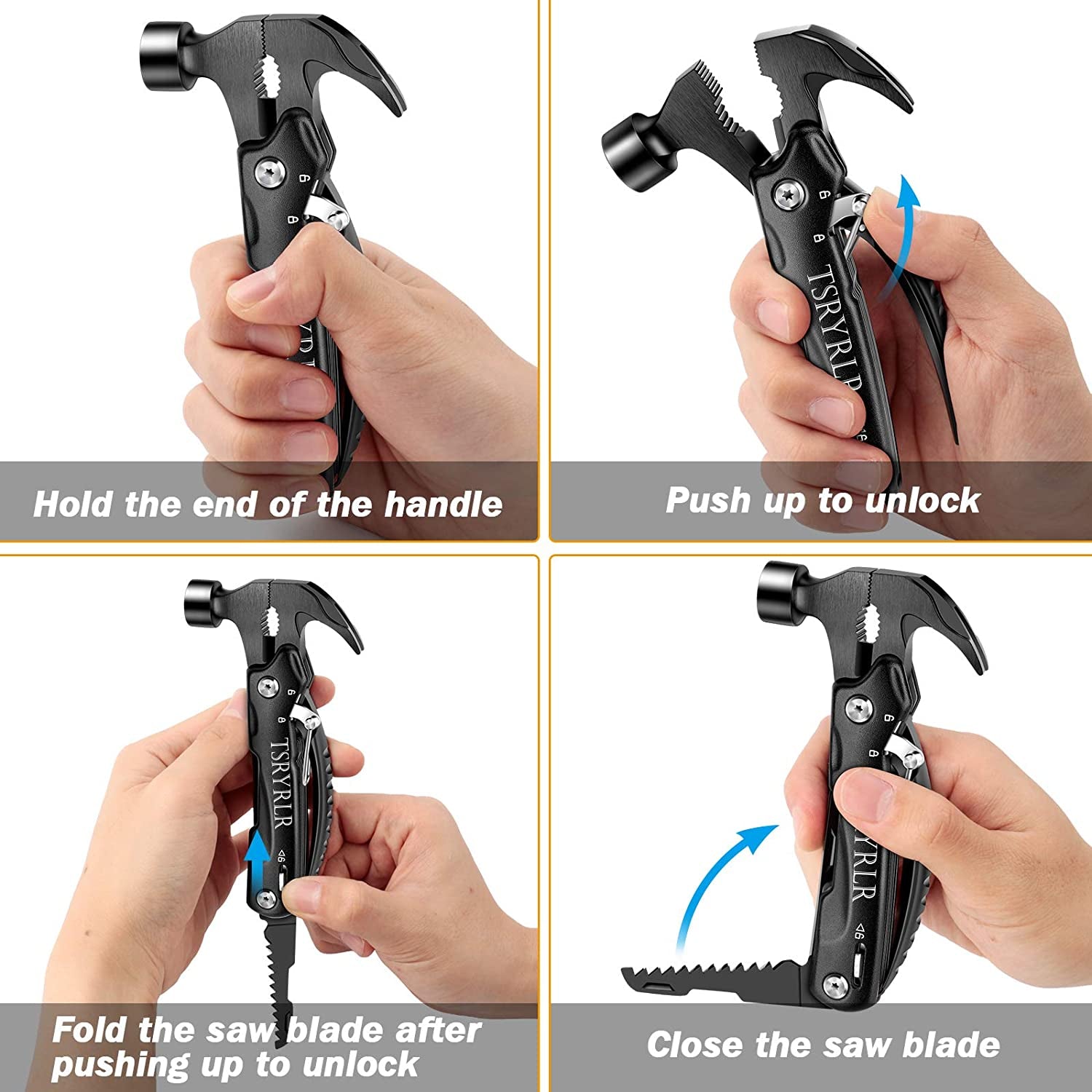 Mini Hammer Multitool with Knife Camping Gear Survival Tool 