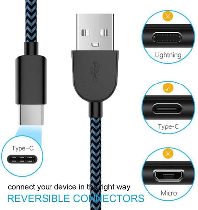 4 Pack USB Type-C Cable 3A Fast Charging - 3/6/6/10FT 