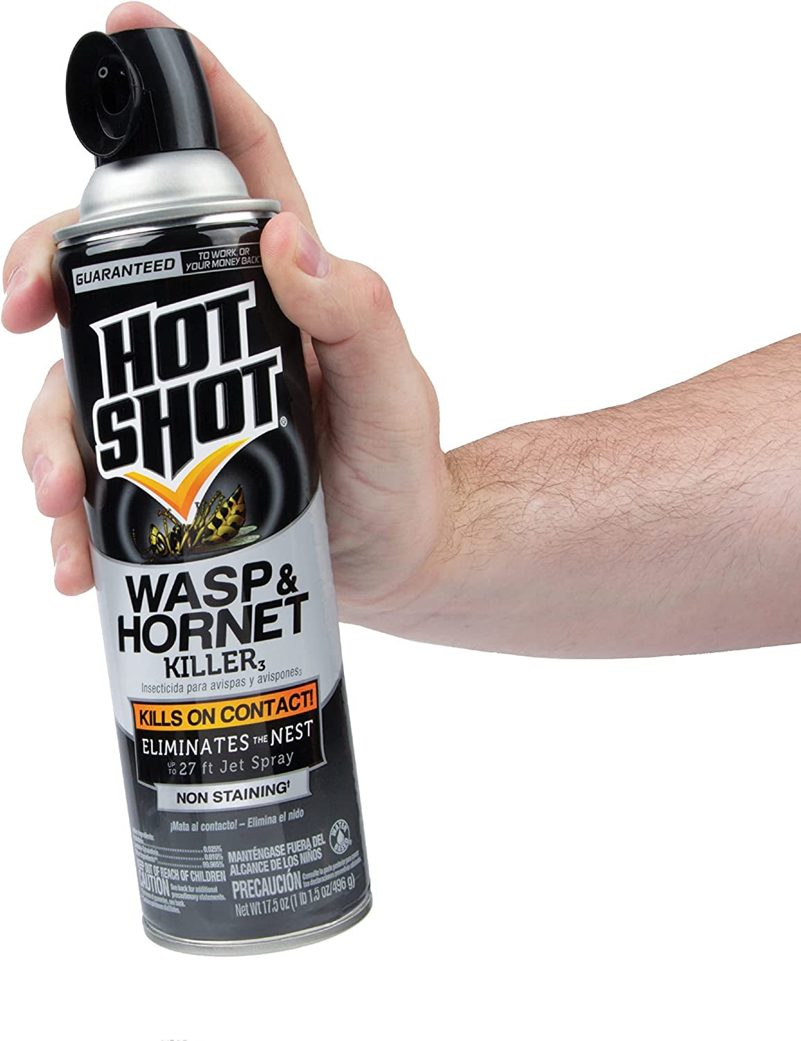 Hot Shot Wasp & Hornet Killer Spray, Eliminates The Nest, Sprays Up Tp 27 Feet, 17.5 fl Ounce