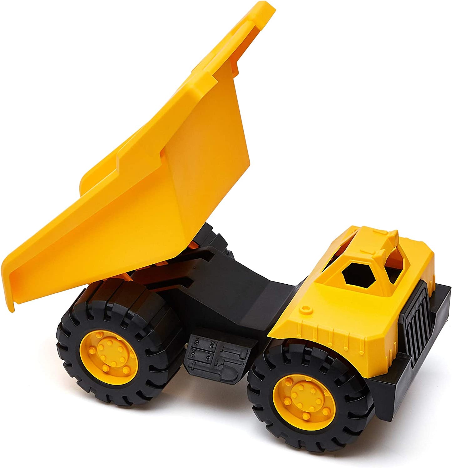 Amazon Basics Toy Construction Vehicle Set, Dump Truck and Bulldozer, Indoor/Outdoor, 10-Inch, Yellow