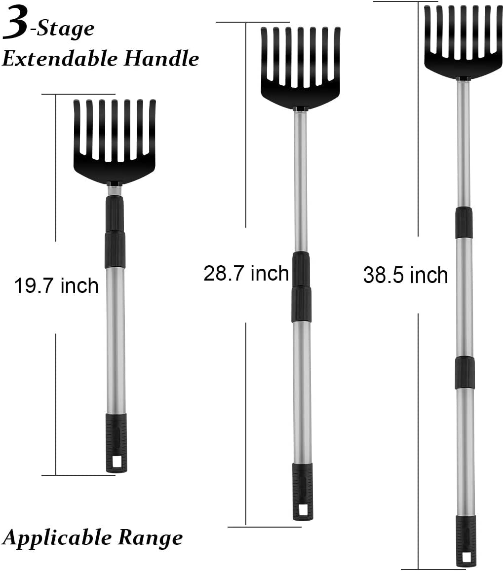  3-Stage Extendable Metal Dog Poop Rake 