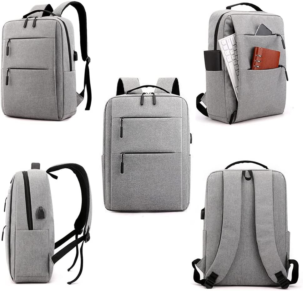 Multipurpose Go 15.6" Laptop Backpack Bag with with Built-In USB Recharging, Spacious Packing Compartment and Waterproof Bag (Gray)