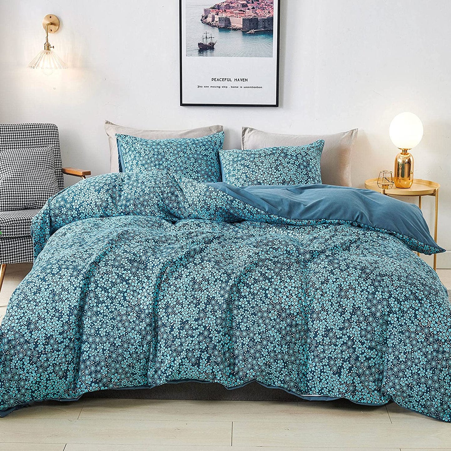 Duvet Cover Queen Size - Ultrafine Fiber Comforter Cover, Super Soft Bedding Sets Thickened Microfiber Duvet Cover Set, Floral Comforter Set All Season Use, 3 Piece-Wildflower