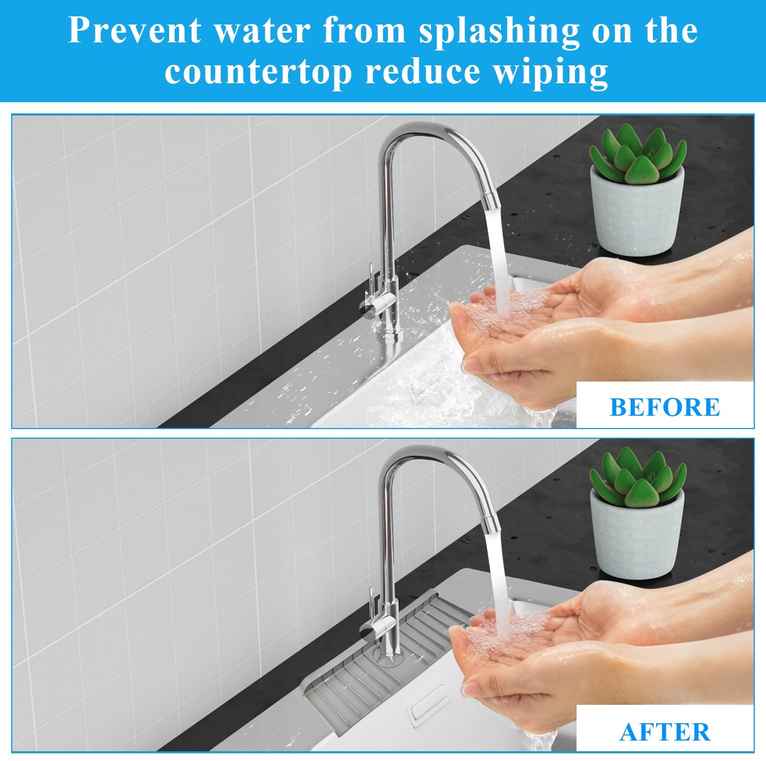 Kitchen Sink Faucet Splash Guard