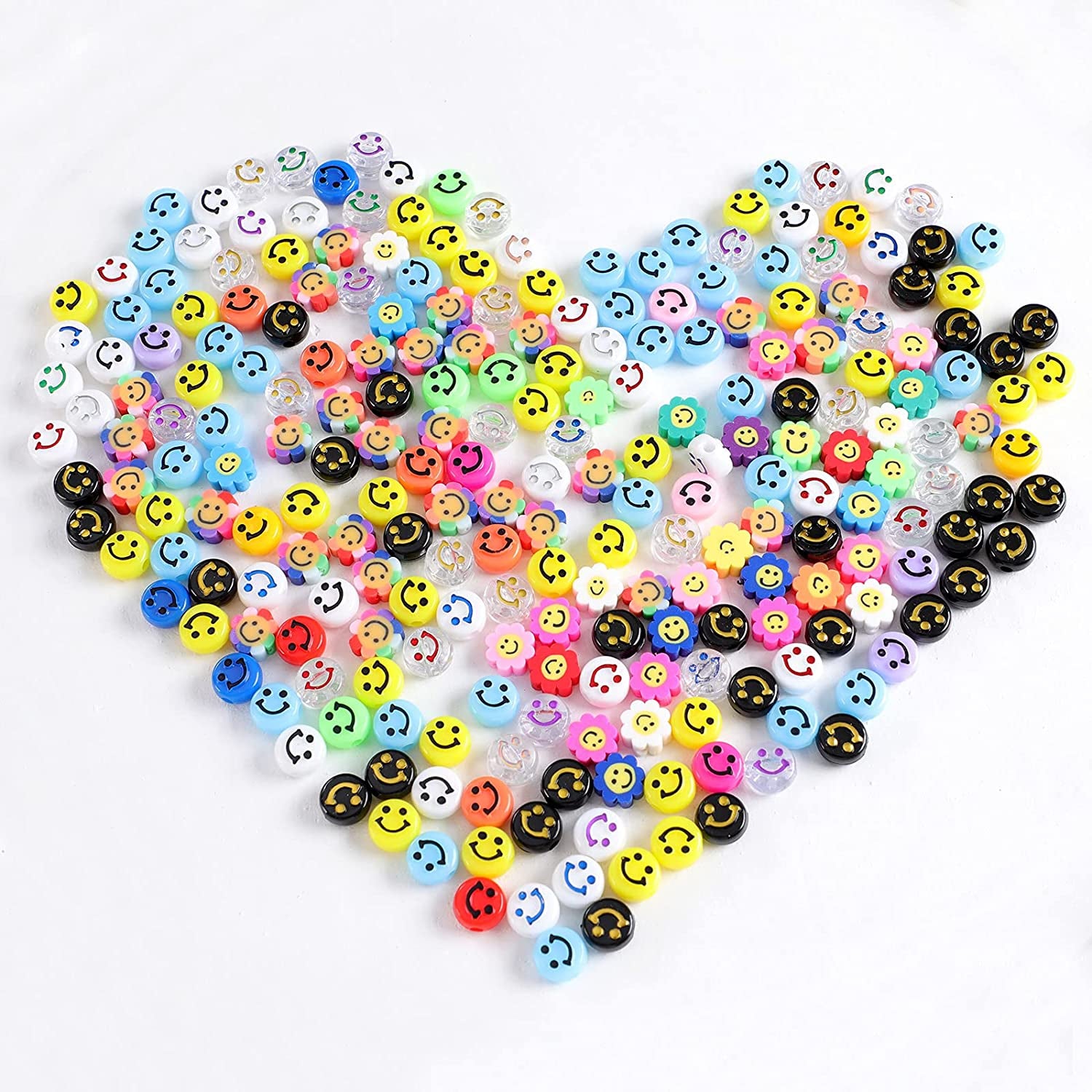 600Pcs Smiley Face Beads