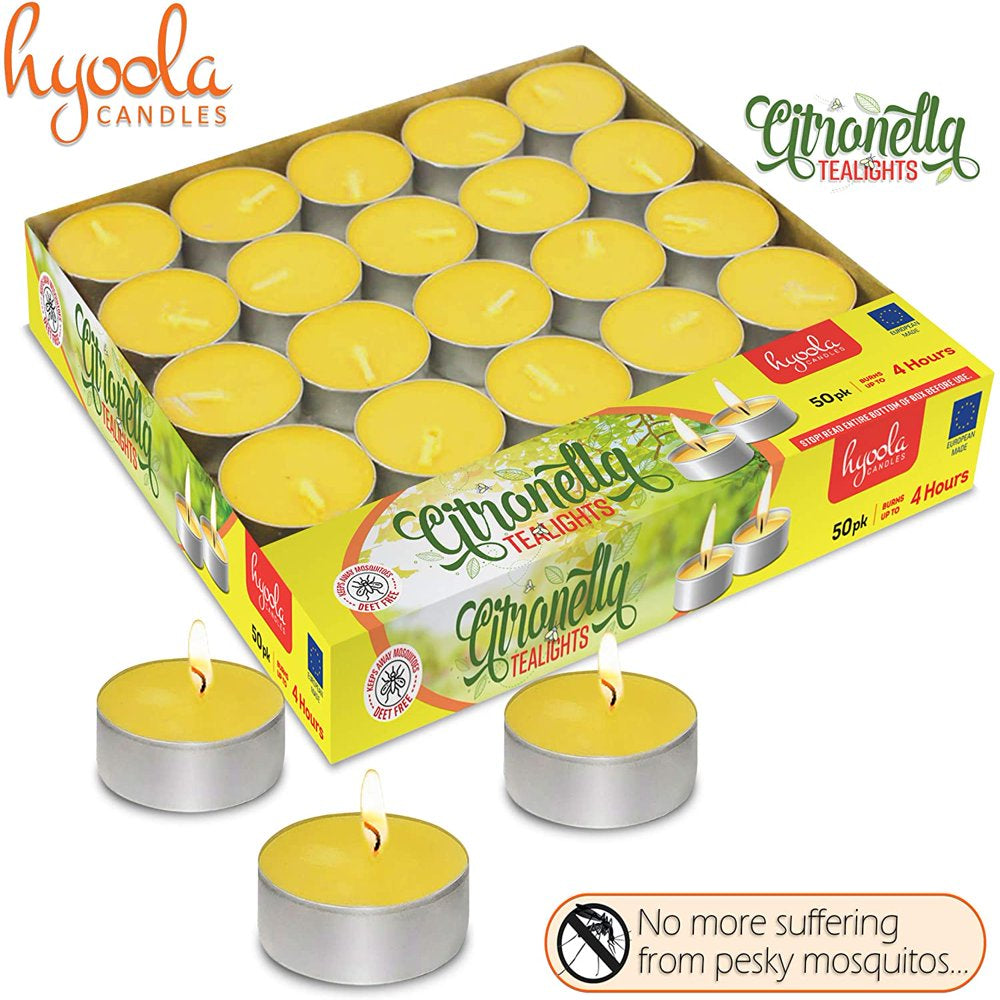 50 Pk Indoor and Outdoor Tealight Citronella Candles