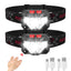 2 Packs Rechargeable LED Headlamp, IPX4 Waterproof Head Flashlight, 6 Modes Motion Sensor Headlamp, 60°Tilt Flashlight Headlamps 800 Lumen Headlight for Hiking, Camping, Running, Fishing
