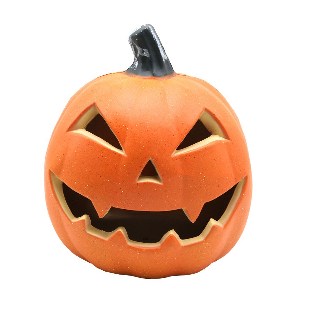 Halloween Decoration Clearance! Halloween LED Light up Pumpkins Fall Decorations, 9.44" X 7.87" Resin Waterproof Jack O Latern Lamp, Home Table Top Porch Props Decor for Yard Garden Bar Indoor Outdoor