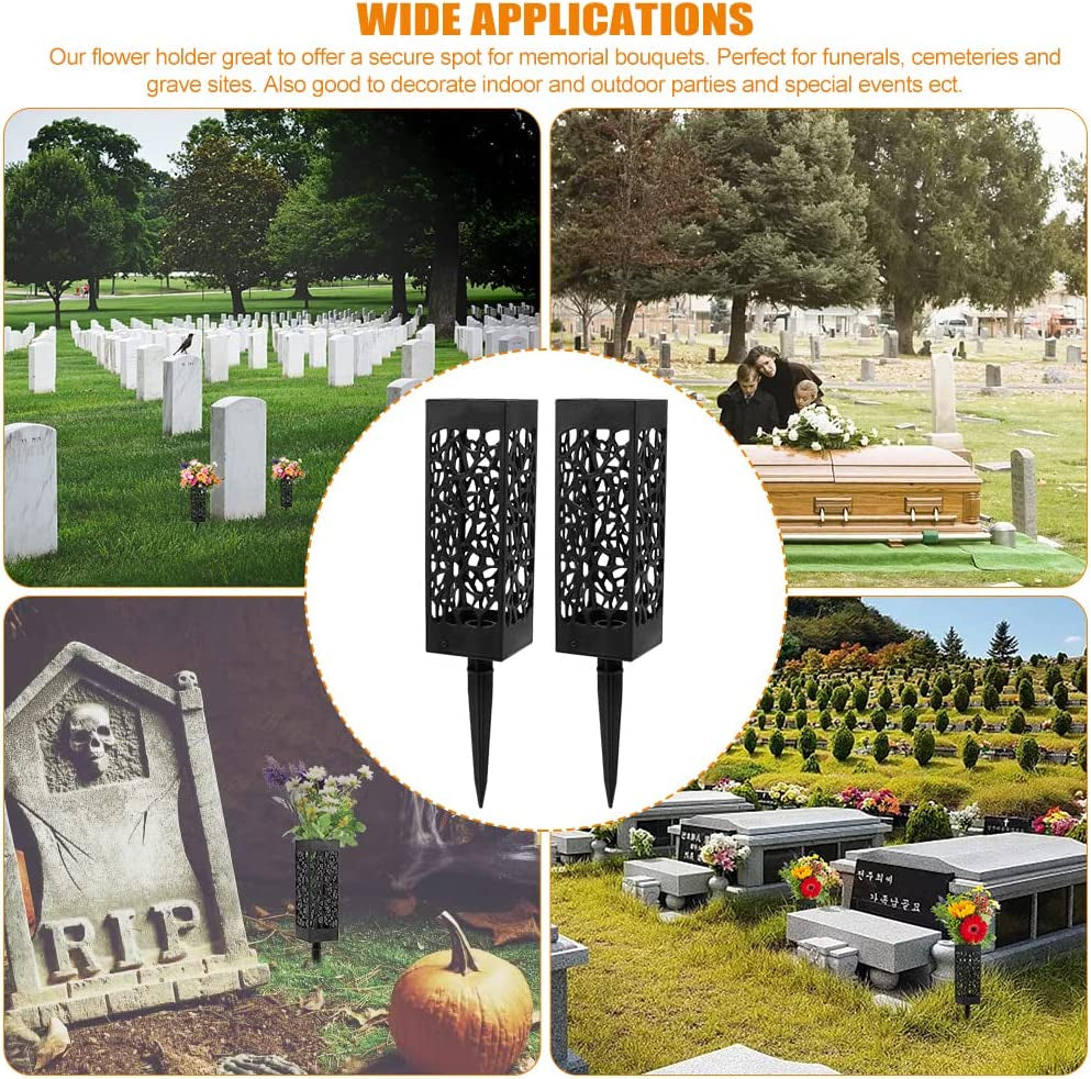 2 Pack Graves Decorations Memorial Cemetery Floral Holder