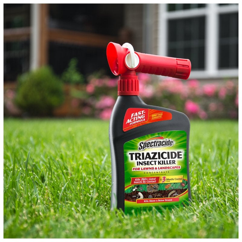 Spectracide Triazicide Insect Killer for Lawns & Landscapes Concentrate 32Oz, Quickflip Hose-End Sprayer