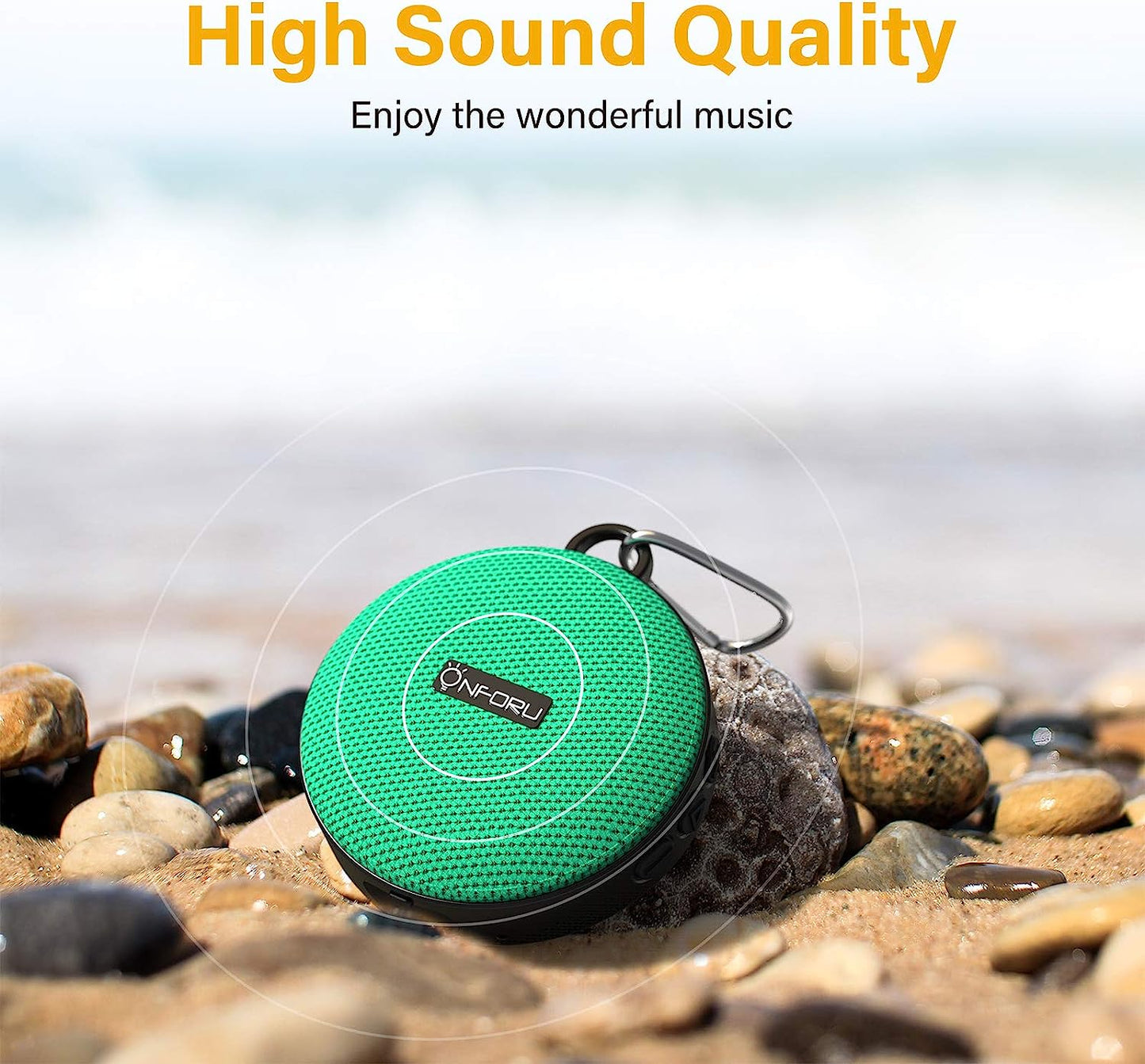 Portable Bluetooth Speaker for Bike, Wireless Bicycle Speaker with Loud Sound, Bluetooth 5.0 and 10h Play Time, IP65 Waterproof Mini Green Outdoor Speaker for Riding, Hiking and Camping