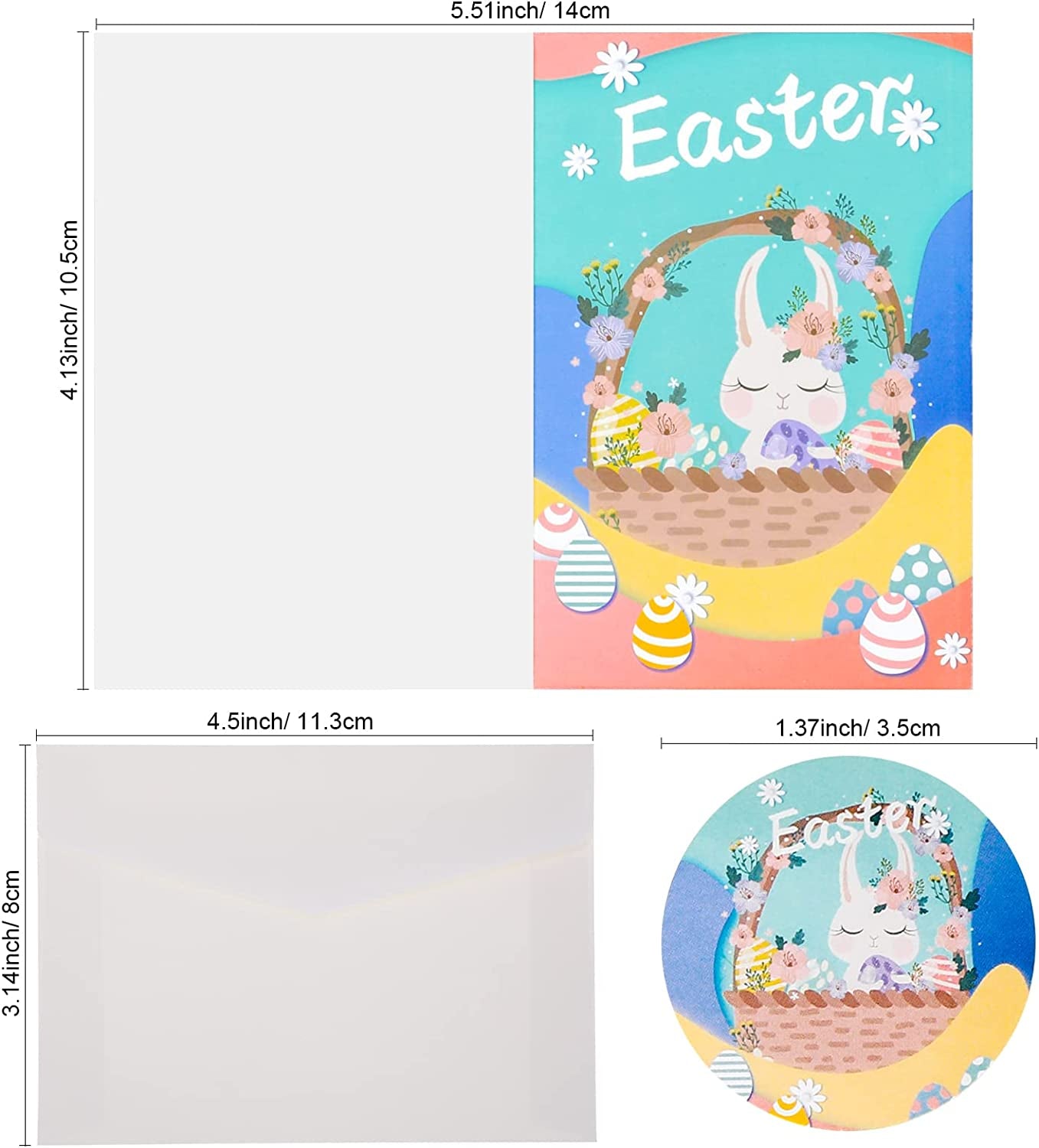 36pack Easter Cards with Envelopes 