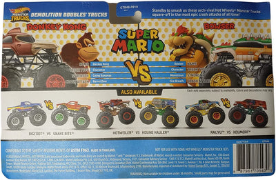 Hotwheels Monster Trucks Donkey Kong Vs Bowser - 2021 Demolition Doubles (1:64 Scale Double Pack)