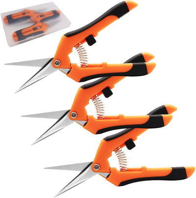 3 Pack 6.5 Inch Gardening Hand Pruner,Pruning Shear with Straight Stailess Steel Blades,Bud Trimming Scissors for Trimming Garden Herb Plants Flowers