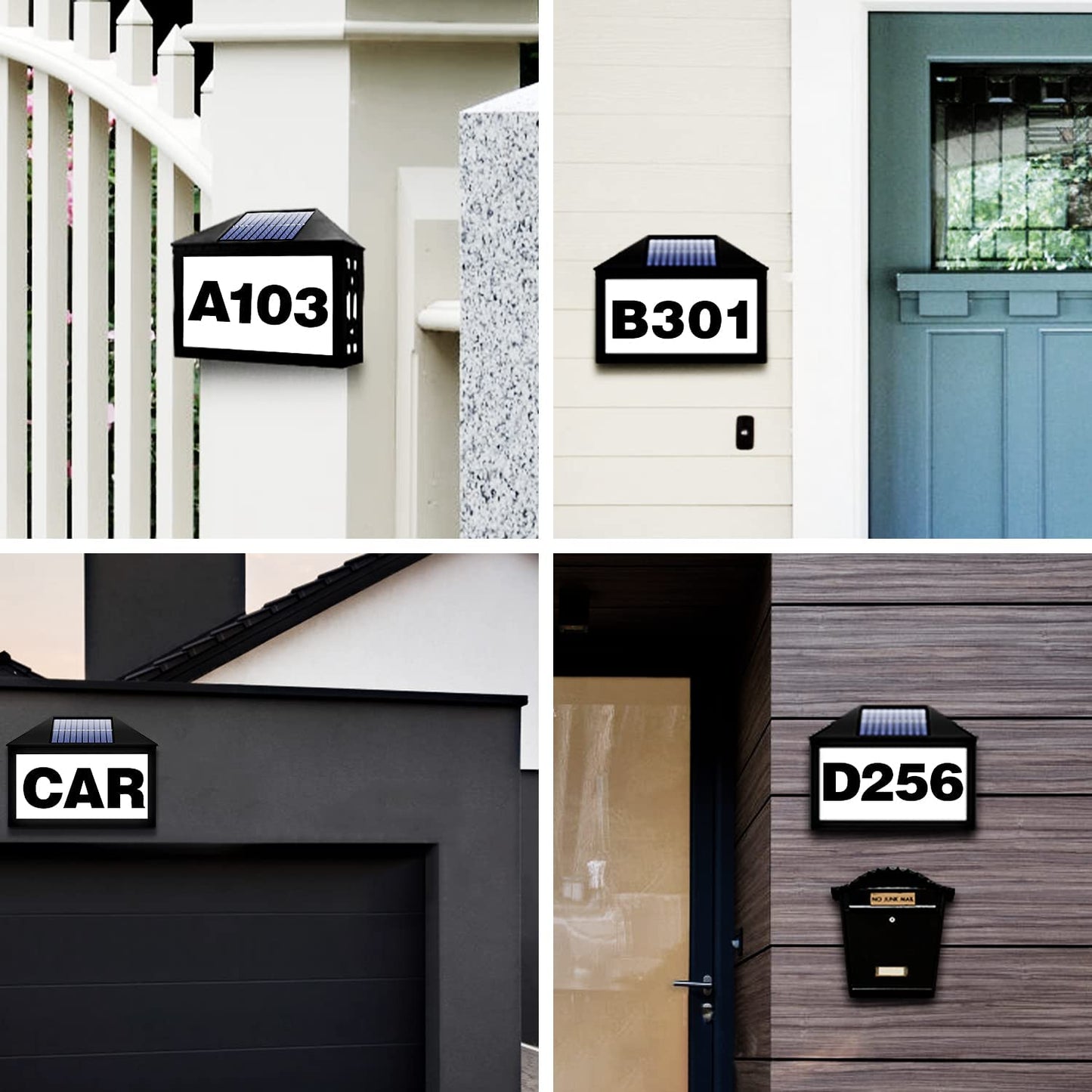 Solar Lighted House Numbers Sign for Outside,Solar Powered Address Numbers Sign with 9 Colors Waterproof LED Illuminated Outdoor Address Plaques for Outside,House,Yard Street,Garden Driveway