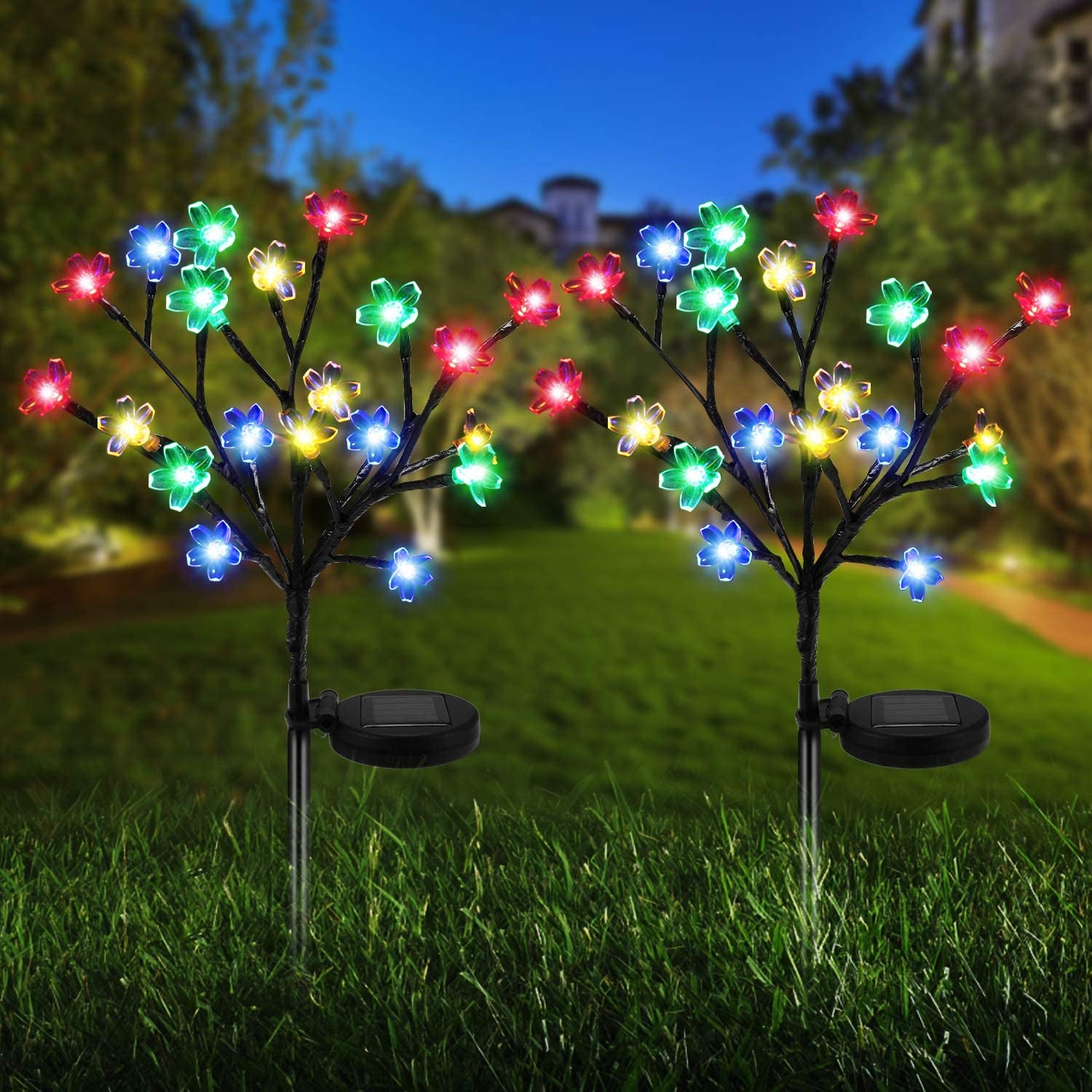  Solar Garden Lights,3-in-1 Colorful Solar Dandelion Lights,2 Modes Solar Dandelion Garden Decorative Lights for Pathway, Patio, Front Yard Decoration(Dandelion)