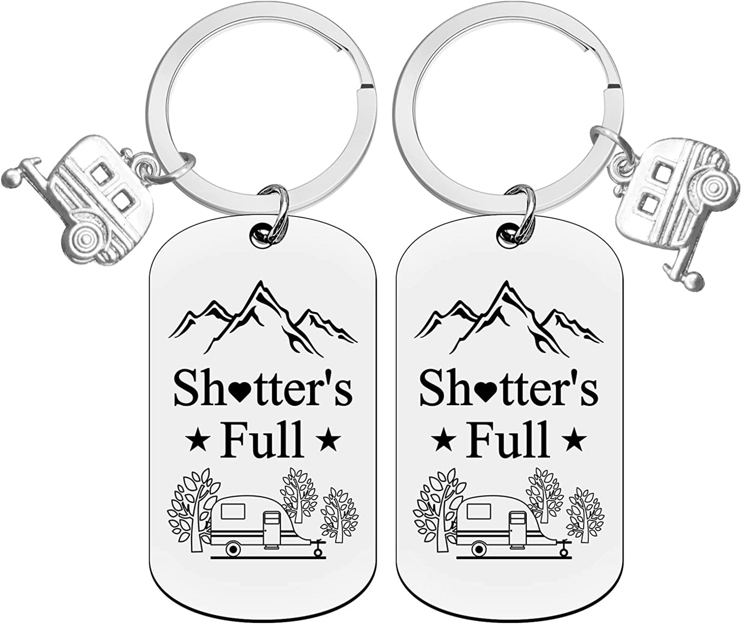 2pcs  Happy Camper RV Keychain Camping Gifts for Men Women Camper Trailer